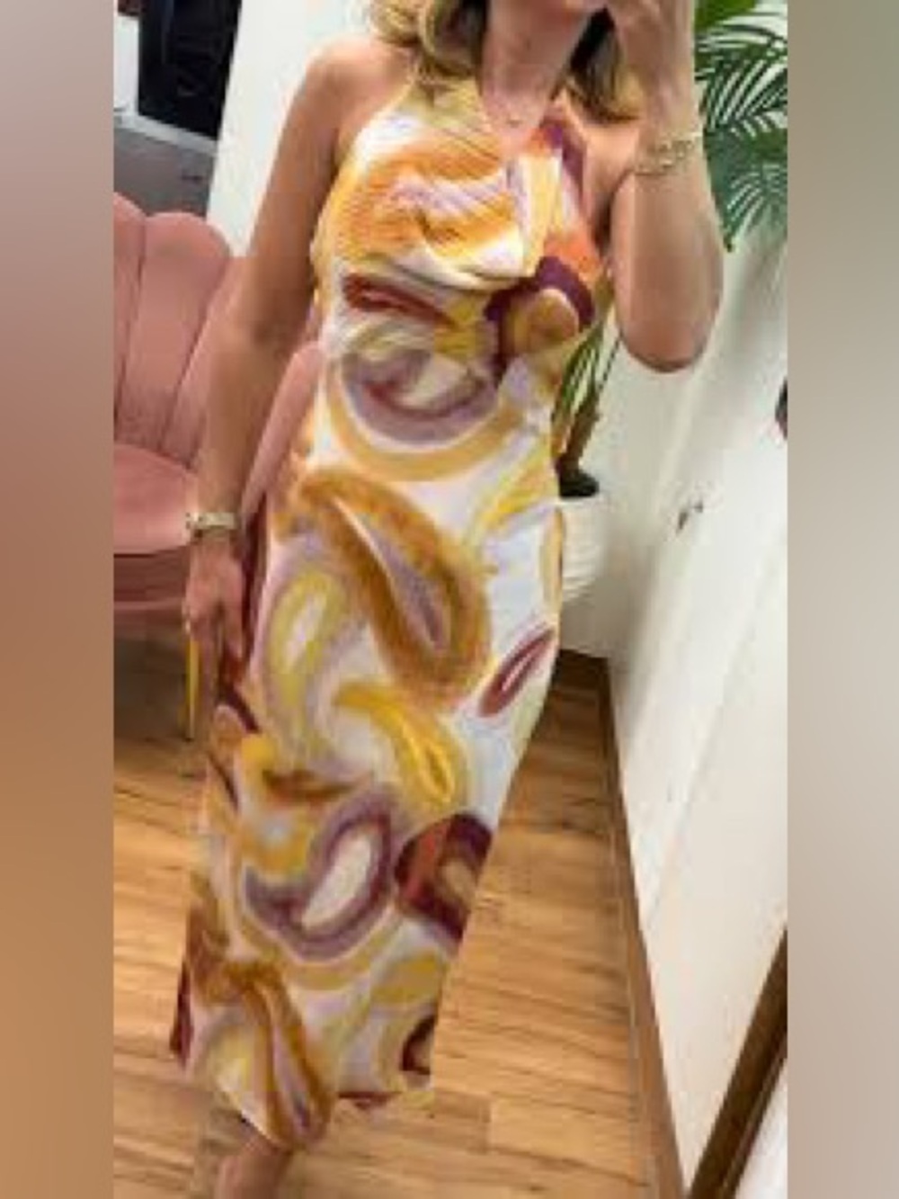 ZARA Abstract Print Midi Dress – Multicolor NWT!